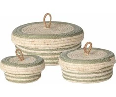 Home Styling Collection PIECES Sandėliavimo konteineriai su dangteliu, 3 vnt