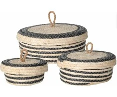 Home Styling Collection PIECES Sandėliavimo konteineriai su dangteliu, 3 vnt
