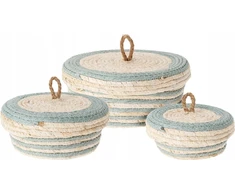 Home Styling Collection PIECES Sandėliavimo konteineriai su dangteliu, 3 vnt