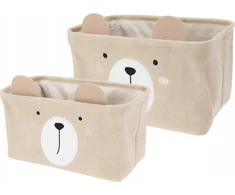 Home Styling Collection CUTIE žaislų konteineriai su ausytėmis, velvetas, 2 vnt