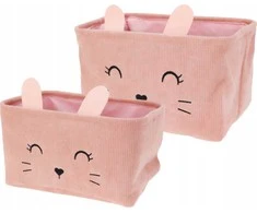 Home Styling Collection CUTIE žaislų konteineriai su ausytėmis, velvetas, 2 vnt