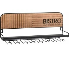 Vilde BISTROT Metalo taurės laikiklis sieninis 48x12x20 cm