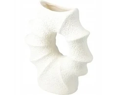 Home Styling Collection Porcelain shell-shaped vase MURI, 21 x 7 x 23.5 cm, baltas