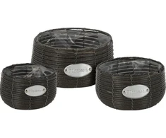 Home Styling Collection Rinkinys apvalūs vazonai, 3 vnt., įvairūs dydžiai
