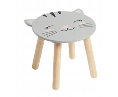 Home Styling Collection Medinė vaikiška taburetė SAFARI su gyvūnų motyvu, 28 cm