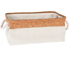 Home Styling Collection Sandėliavimo krepšelis su virvinėmis rankenomis ir kamštiniu viršumi, 36 x 25 x 17 cm