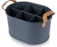 Home Styling Collection Butelių dėžė metalinė pilka
