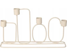 Home Styling Collection Šviesiai pilkos spalvos metalinis žvakių laikiklis 4 žvakėms, 27 x 15,7 cm