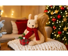 Home Styling Collection Kalėdinė voverės figūrėlė su dovana, 20 cm
