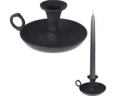 Home Styling Collection Žvakidė aliuminis juoda 11x6,5 cm