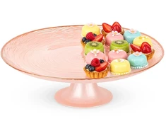 Home Styling Collection Stiklinis tortų stovas 28 cm - Rožinis