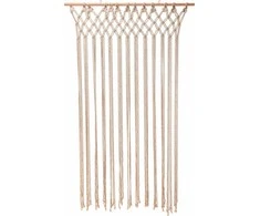 Home Styling Collection Durų užuolaida, 90 x 180 cm, makramas ant medinio pagaliuko