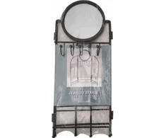Home Styling Collection Papuošalų kabykla su veidrodžiu, metalinė