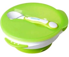 Homla Kidsme bowl with suction cup lid and thermo spoon Lime from 9 months 9832LI