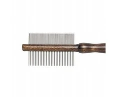 Honeywell Išskirtinės dvipusės šukos gyvūnams, buko medienos rankena, metaliniai dantukai, 29/78 kaiščiai, matmenys 5,4 x 18,9 cm