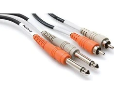„Hosa Jack“ kabelis 6,3 mm x2 - RCA (Cinch) x2 4 m juodas (CPR-204)