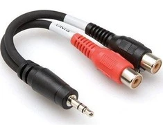 Kabelis Hosa Jack 3.5mm - RCA (Cinch) x2 0.1m juoda (YRA-154)