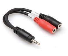 „Hosa“ – „Stereo Breakout“ TRS 3,5 mm – 2 x TSf 3,5 mm