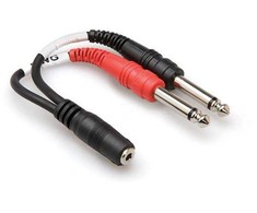 „Hosa“ – „Stereo Breakout“ TRSf 3,5 mm – 2 x TS 6,35 mm