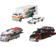 Mattel HOT WHEELS automodeliukų rinkinys – vilkikas ir lenktyninis automobilis (FLF56)