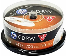 HP CD-RW 700 MB 12x 25 vnt