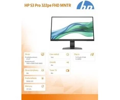 HP 3 serijos „Pro 322pe“ monitorius – 100 Hz | „Full HD“ | IPS | 21,45 colio