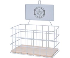Hs Decoration Metalinė virtuvės lentyna 21x12,5x24 cm balta