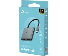 TP-Link UH3020C sąsajos šakotuvas USB Type-C 5000 Mbit/s Pilkas