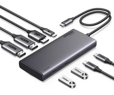 Hub USB-C Ugreen CM639, 2x HDMI, DP, 2x USB, 2x USB-C 3.2 10Gbps, PD, 4K 60Hz