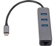 Akyga šakotuvas AK-AD-66 USB Type C skirtas 3x USB 3.0 su tinklo kortele 10/100/1000 15cm