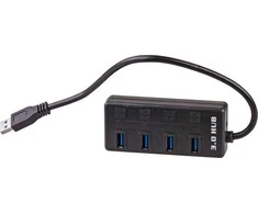 Akyga Hub AK-AD-33 USB aktyvūs USB A (m) / 4x USB A (f) jungikliai ver. 3,0 15 cm