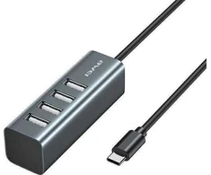 šakotuvas 4xUSB-A - USB-C AWEI (CL-122T) juodos spalvos
