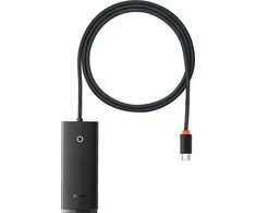Baseus Lite serijos šakotuvas 4in1 USB-C - 4 x USB 3.0 + USB-C 1m – Juodas