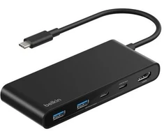 HUB USB Belkin CONNECT USB-C 7-in-1 su podwójnymi portami USB-C schw.AVC023hqBK