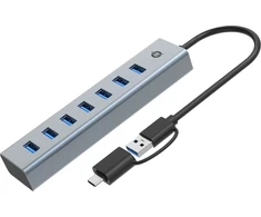USB ŠAKOTUVAS „Conceptronic“ „Conceptronic HUBBIES21G“ koncentratorius USB 3.2 Gen 1 (3.1 Gen 1) A tipo 5000 Mbit/s Pilka