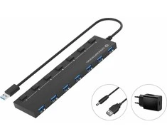 HUB USB Conceptronic CONCEPTRONIC USB-Hub 7-Port 3.0 ->7x3.0 5Gbps m.Netz. sw