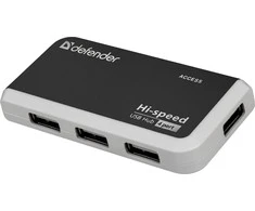 Šakotuvas DEFENDER USB HUB mini 4 jungtys, USB 2.0, QUADRO-INFIX