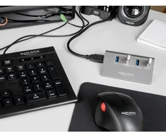 HUB USB Delock Delock USB 3.2 Gen 2 Hub – 4 USB Type A Ports – 10 Gbps – Metal Case – Gray