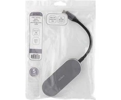 12-in-1 USB-C jungčių stotelė DELTACO, Triple display, 4K UHD 60 Hz, PD 85 W, sidabrinis / USBC-HDMI27 / 1902422