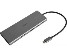 12-in-1 USB-C jungčių stotelė DELTACO, Triple display, 4K UHD 60 Hz, PD 85 W, sidabrinis / USBC-HDMI27 / 1902422