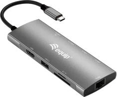 HUB USB Equip Dock USB-C->HDMI,Gigabit LAN,USB3.0,100WPD,SD/TF 0,25m