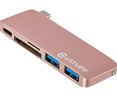 HUB USB eStuff 1x SD 1x Micro SD + 3x USB-A (ES84121- ROSE)
