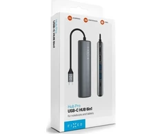 Fixed Fiksuotas | 6 prievadų USB-C HUB Pro nešiojamiesiems kompiuteriams ir planšetiniams kompiuteriams