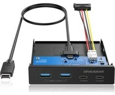 Graugear USB-HUB Multi Front Panel, USB 3.2 Gen2 Type-C mažmeninė prekyba