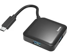 Hama USB HUB 0.15 m, Juodas, USB Type-C