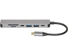 USB Hub - iBox IUH3SL4K 5000 Mbit/s USB Type-C, USB Type-A, HDMI, Sidabrinis