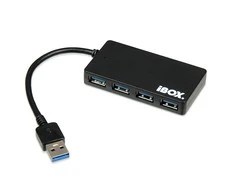 IBOX IUH3F56 HUB USB 3.0 Juodas 4-PORTS SLIM