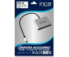 HUB USB Inca INCA adapteris ITPC-4 Typ C > 2xHDMI 4K30Hz, 1xUSB-A, 1xUSB-C