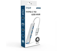 HUB USB Inca INCA Adapteris IUSB-04TX Typ C USB Eingang, 2.0/3.0 Ausgang