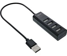 HUB USB InLine ® USB 2.0 4-Port Hub, Type-A patinas yra 4x Taip-A moteris, juoda, 30cm, Slim dizainas